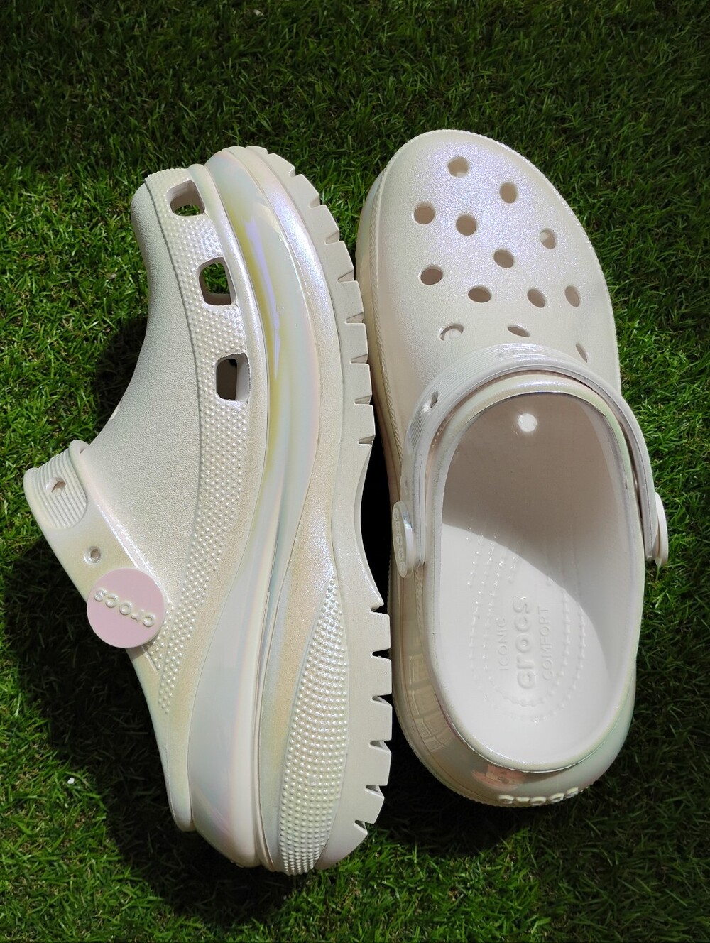 Lil Nas X x CROCS Crush Platform Clog in White Pearl